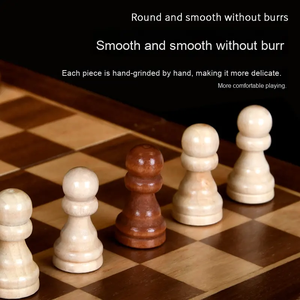 Chitu ZDX Lightweight Wooden 2-in-1 Folding Backgammon &amp; <strong>Chess</strong> <strong>Board</strong> Color Box Packaging for Educational Fun Adults Children - Product Image 2