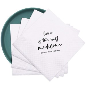 50 Tovaglioli per Matrimonio con Scritta 'L'Amore è la Medicina, MA QUESTO POTREBBE ANCHE AIUTARE' per Feste di Fidanzamento e Regali di San Valentino - Product Image 5