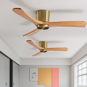 Ventilateurs de plafond en bronze directement de l'usine sans lumières ni télécommande, réversibles, sans lumière, moteur BLDC, pales en bois pour chambre à coucher, salon - Product Image 6