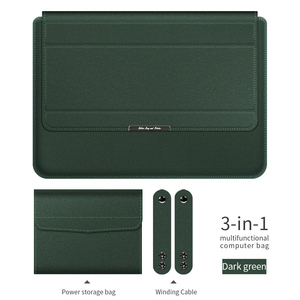 Support en cuir PU pochette d'ordinateur pour <span class=keywords><strong>Macbook</strong></span> <span class=keywords><strong>Pro</strong></span> 11 13 <span class=keywords><strong>14</strong></span> 15 17 pouces housse de protection pour ordinateur portable pour femmes sac multifonctionnel - Product Image 2
