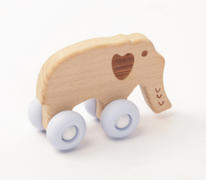 Venta directa de fábrica 100% mordedor de silicona de grado alimenticio llave de oso sin BPA bebé Animal coche de madera juguete para mordedura de dentición coche de baquelita - Product Image 2