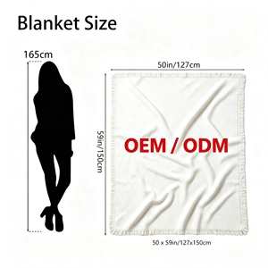 Coperta in Maglia di Poliestere e Cotone con Basso MOQ |   Coperta Multifunzionale con Motivo <span class=keywords><strong>Koru</strong></span> Marrone Moka e Nappe - Product Image 4