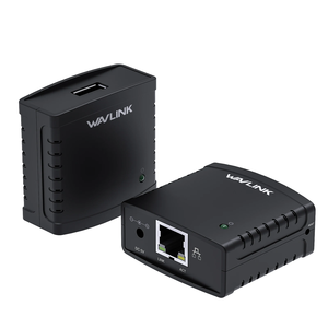 Wavlink <span class=keywords><strong>USB</strong></span> 2.0 Network LRP <span class=keywords><strong>Print</strong></span> <span class=keywords><strong>Server</strong></span> <span class=keywords><strong>USB</strong></span> Hub 100Mbps שיתוף מדפסות ברשת LAN מתאם מתח עבור Windows - Product Image 1