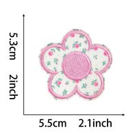 Patch brodé autocollant avec motif floral et lettres de l'alphabet A-Z pour vêtements d'enfants