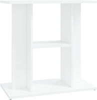 Support d'aquarium rectangulaire de luxe en bois massif pour intérieur avec espace de rangement à 3 niveaux, blanc