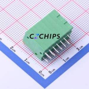 JL141V-25407GA1 Spring Terminal Block Through hole Component (THT),P=2.54mm Connector 1x7P 2.54mm Green Through Hole - Product Image 2