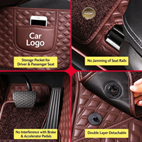 Tapis de sol de voiture en tissu diamanté pour Porsche, double couche, antidérapant, tapis de sol pour l'intérieur de la voiture