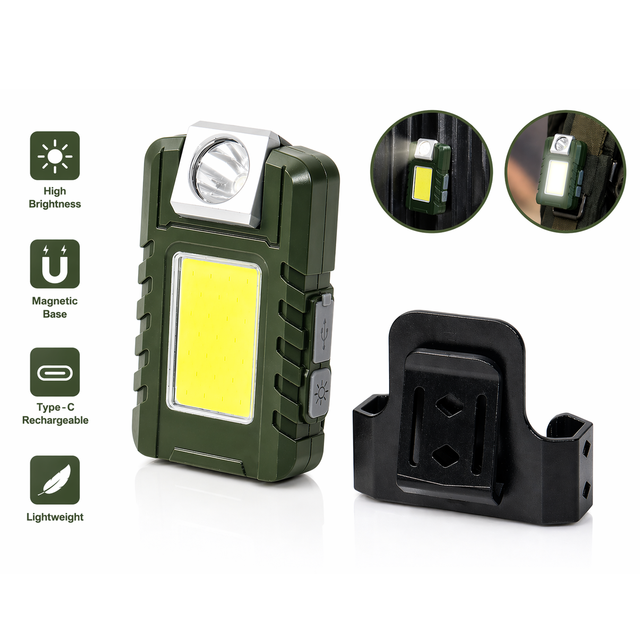 Multifunctional Outdoor COB LED Torch Flashlights Rechargeable Emergency Light Adjustable Work Light with Magnet