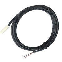Pabrik Ds18B20 Terminal silikon tahan air pendeteksi suhu Digital Ds18b20 kustom Sensor suhu