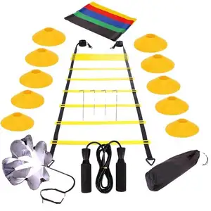 Bộ Dụng Cụ Tập Luyện Nhanh Nhẹn Tốc Độ Bóng Đá Thiết Bị Cầu Thang Vòng Lục Giác Cầu Phản Ứng Hình Nón Kèm Túi Đựng - Product Image 1