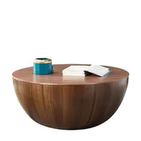 リビングルーム家具収納テーブルラウンドウッドコーヒーテーブル用プロモーションエレガントデザインラウンドサイドコーヒーテーブル