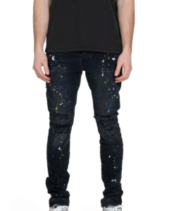 Productos para Dropshipping: Jeans de Mezclilla Elásticos de Corte Ajustado con Parches y Lavado Vintage 2026, Pantalones Premium de Estilo Hip Hop Urbano - Product Image 2