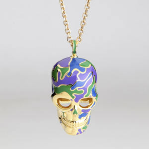 Colliers et pendentifs en émail pour femmes, 3D, squelette coloré, Vintage, ras du cou - Product Image 2