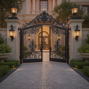 <span class=keywords><strong>Porte</strong></span> extérieure Villas Portails en fer Clôture en aluminium <span class=keywords><strong>Portail</strong></span> rétractable pour la confidentialité Entrée <span class=keywords><strong>de</strong></span> maison Jardin Hôtel Moderne - Product Image 3