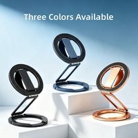 Support de téléphone magnétique avec anneau double face, pliable et rotatif, support de bureau à forte aspiration, multifonctionnel et portable