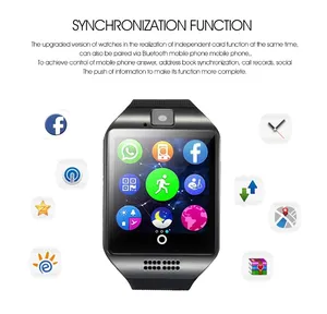 Q18 relógio smartwatch unissex, relógio inteligente, de pulso, cartão tf, cartão sim, câmera, monitoramento de atividades esportivas, para samsung, huawei, xiaomi, telefones android