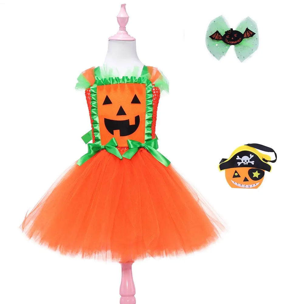 Fiesta Niños Calabaza Disfraces Vestido Niña Halloween Calabaza Vestidos