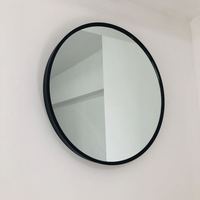 Miroir mural de forme ronde avec cadre en aluminium de 18 "20" 24 "36" noir doré et argent pour la décoration intérieure et intérieure