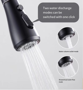 <strong>Matte</strong> <strong>Black</strong> Dual Handle 3-in-1 Water Filter Purifier Kitchen Sink Faucet Flexible <strong>Pull</strong> Sprayer Electroplated Modern Hotel Use - Product Image 4