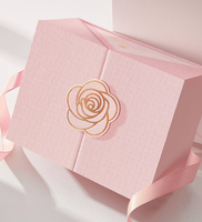 Boîte cadeau de luxe écologique à double porte avec fermeture magnétique en feuille d'or, design personnalisable pour la Saint-Valentin, les mariages et les propositions de mariage