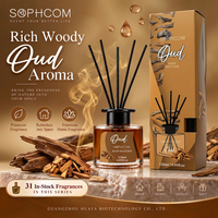 Diffuseur de parfum d'ambiance de luxe en verre avec bâtonnets en fibre, coffret cadeau, fournisseur en gros, emballage personnalisé