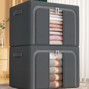 Folding <strong>Waterproof</strong> Durable Eco-Friendly Fabric Dishwasher Safe Stackable Zipper Transparent Clothing Organizer <strong>Storage</strong> <strong>Box</strong> Large - Product Image 1