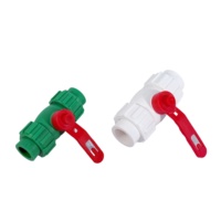 Matériel de plomberie Vanne à boisseau sphérique Union PPR Tuyaux et raccords en plastique Vanne d'arrêt PPR Vanne en plastique vert PN25