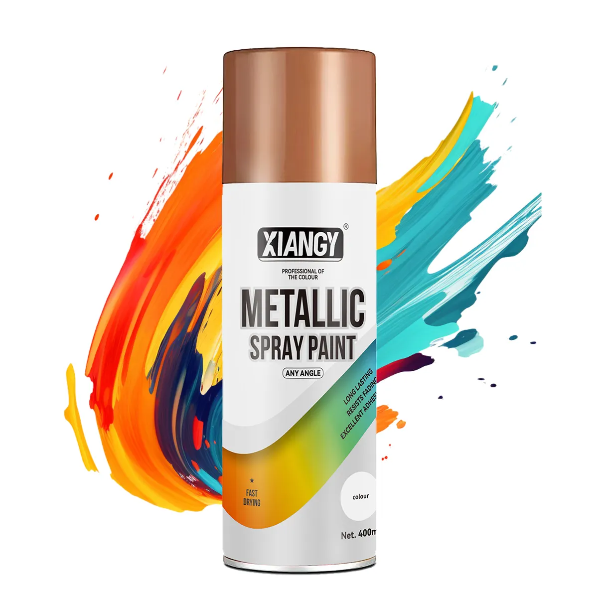 Factory Supply 400ml Painting Lacquer Auto Spray Metallic Golden Bright Gold Spray Paint