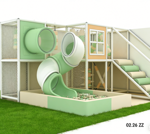 Équipement de jeu intérieur neutre tout-<span class=keywords><strong>en</strong></span>-un pour enfants, Château ludique avec toboggan rotatif, piscine à balles et aire de jeux souple, pour Play Cafe, centre commercial, école - Product Image 3