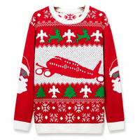 Pull de Noël rouge, pull de fête amusant, logo personnalisé OEM ODM, vêtements d'hiver, tricot, pull pour homme