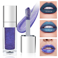 Kosmetik Kecantikan Lipstik Cair Duochrome Chameleon Holographic Shimmer Lipgloss Oem Glitter Makeup Chameleon Lip Gloss