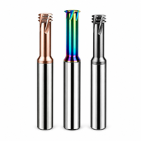 Fraise à fileter en carbure monobloc 3xD à trois dents M2 M4 pour filetage métrique, pour acier trempé et aluminium, outil CNC personnalisé OEM