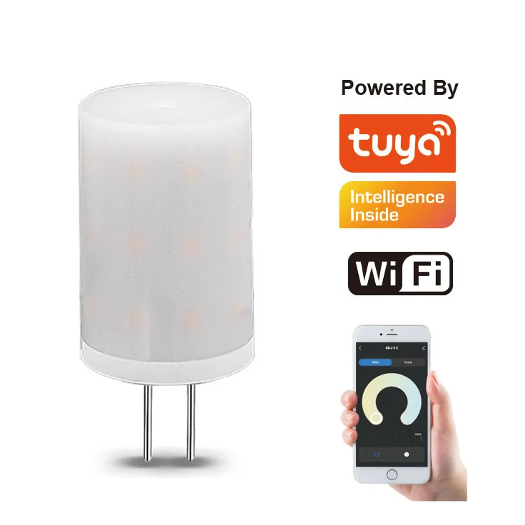 Dimmable Smart TUYA WiFi Cerdas LED Dim G4 AC DC 12V Mini LED G4 Lampu