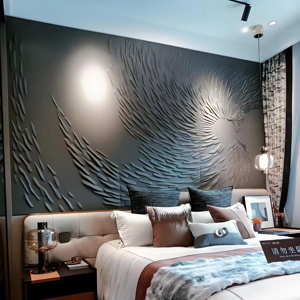 Bán buôn hiện đại 3D kết cấu nền Tấm tường khách sạn nội thất Acoustic giảm tiếng ồn linh hoạt da tường không thấm nước - Product Image 3