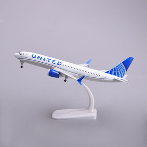 Modèle d'<span class=keywords><strong>avion</strong></span> en résine Boeing 737 United Airlines 20 cm, objet de <span class=keywords><strong>collection</strong></span> avec train d'atterrissage pour exposition - Product Image 1