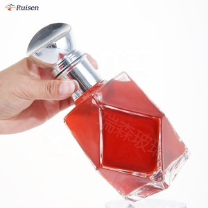 Bouteille en verre transparente personnalisée par le fabricant, 500 ml, bouteille en verre carrée pour l'aromathérapie, pour la vodka, le whisky, le brandy, le rhum, la <span class=keywords><strong>tequila</strong></span> - Product Image 2