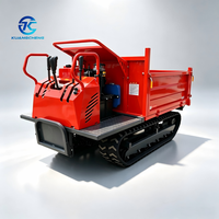 2-tons mini rupsdumper, handbediende rupsvoertuig voor transport in bergen en boomgaarden, met rubberen rupsbanden