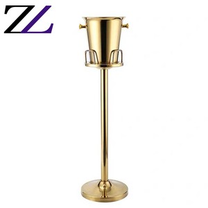Toptan otel catering yemek buz kovası mallar gece kulübü büfe şarap soğuk kovaları altın paslanmaz çelik bira buz kovası metal - Product Image 1