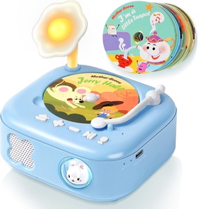 Tocadiscos para niños Tocadiscos de música Juguetes educativos de aprendizaje para niños y niñas con tarjetas de 60 piezas - Product Image 1