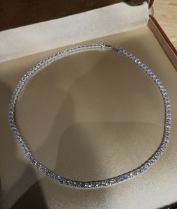 Collier tennis en or blanc 18 carats avec diamants de laboratoire, pavé complet 20 points, chaîne de diamants CVD ronds brillants pour femmes - Product Image 3