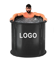 Grande baignoire à glace portable pour athlètes, bain froid pour la thérapie par l'eau froide et la récupération, piscine gonflable en forme de baril