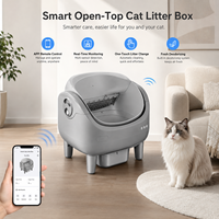 V7 Open-Top Smarte Katzentoilette mit App-Steuerung, automatischer Reinigung, Radarerkennung, Infrarot-Einklemmschutz, für mehrere Katzen