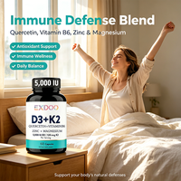 Kapsul Superfood Vitamin D3 K2 5000 IU Magnesium B6 Zinc Quercetin untuk Energi, Imunitas, dan Kesehatan Otot