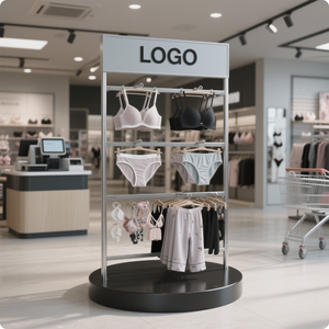 Modern Metal Structure <strong>Display</strong> <strong>Unit</strong> with <strong>Circular</strong> Base Great for Organizing and Displaying Underwear - Product Image 4