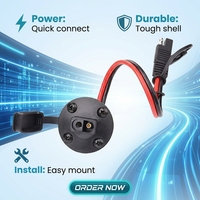 Câble de connexion rapide SAE 2 broches à prise latérale SAE, connecteur solaire à montage sur panneau pour batterie automobile, moto, camping-car