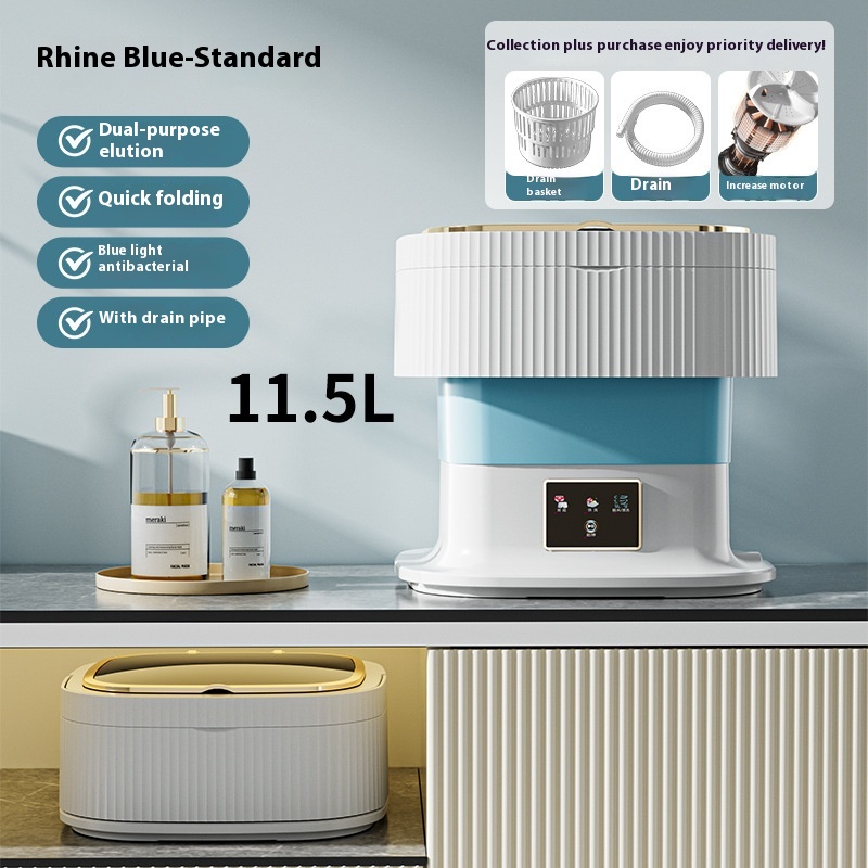11.5L Bleu Rhin + Panier de vidange + Tuyau de vidange