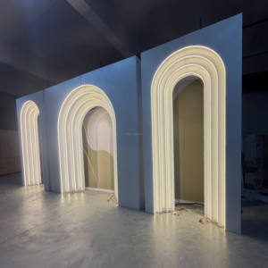 Nuovo Design Moderno e Lussuoso Set di Supporti per Fondale Nuziale Gigante in PVC 3D con <span class=keywords><strong>Arco</strong></span> Curvo per Decorazione Palcoscenico - Product Image 6