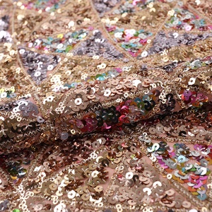 Cầu Vồng <span class=keywords><strong>Sequin</strong></span> Vải Trim Bán Buôn Hình Chữ Nhật Thiết Kế Tulle <span class=keywords><strong>Sequin</strong></span> Thêu Vải Ren - Product Image 4
