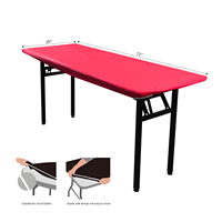 Housses de table en plastique jetables, rectangulaires, ajustées, imperméables, résistantes à l'huile, faites à la main, personnalisables, pour fêtes d'anniversaire d'enfants, élastiques