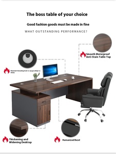 Escritorio de recepción ejecutivo moderno de primera calidad, juego de muebles de oficina, mesa de ordenador pequeña para el hogar en diseño de panel de madera para uso en el hogar y la Oficina - Product Image 5
